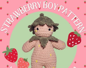 Strawberry Boy Valentine Plushie - Häkelanleitung