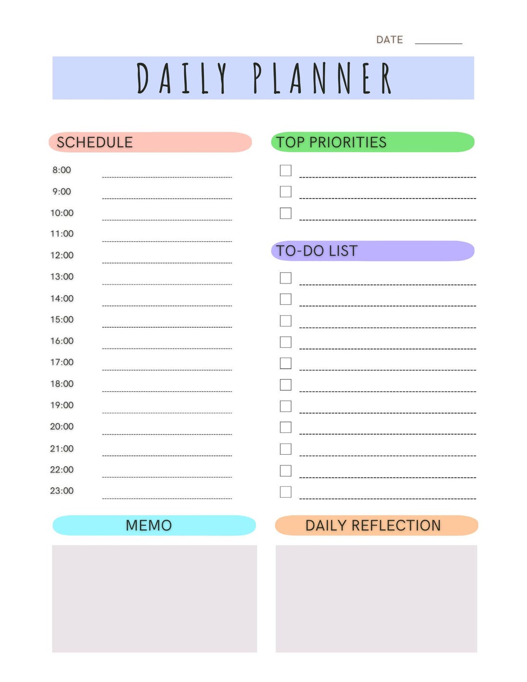3 Editable Daily Planners | Canva Template | Printable - Etsy