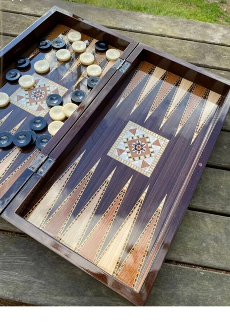 Chess and Backgammon Sethandmade Backgammon Setwooden Backgammonchess Setgame Board