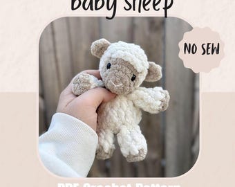Baby Sheep NO SEW Crochet Pattern | Lamb Plushie | Crochet Sheep Pattern | Amigurumi Lamb