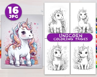 Unicorn coloring pages Instant Download Printable Coloring sheet Adults coloring pages kids coloring pages Cute Animal Coloring Book Unicorn