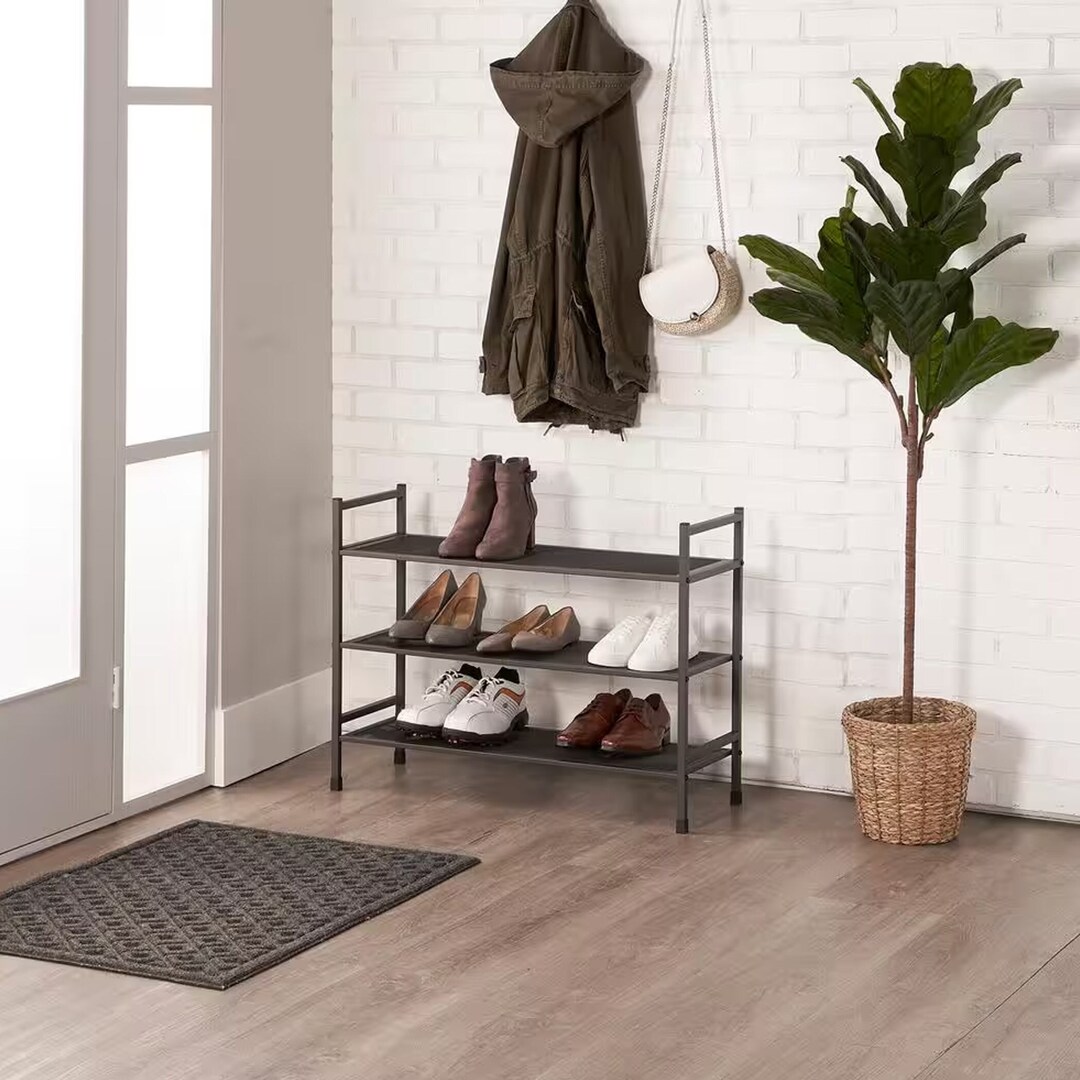 3tier Gray Metal Shoe Rack Stackable Utility Shoe Rack for Etsy