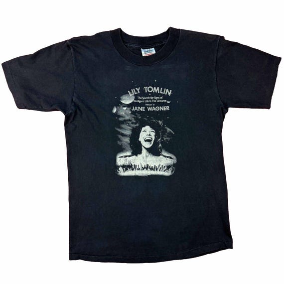 Vintage 90s 1991 Lily Tomlin Search Signs Intelligent Life Universe T-Shirt Film