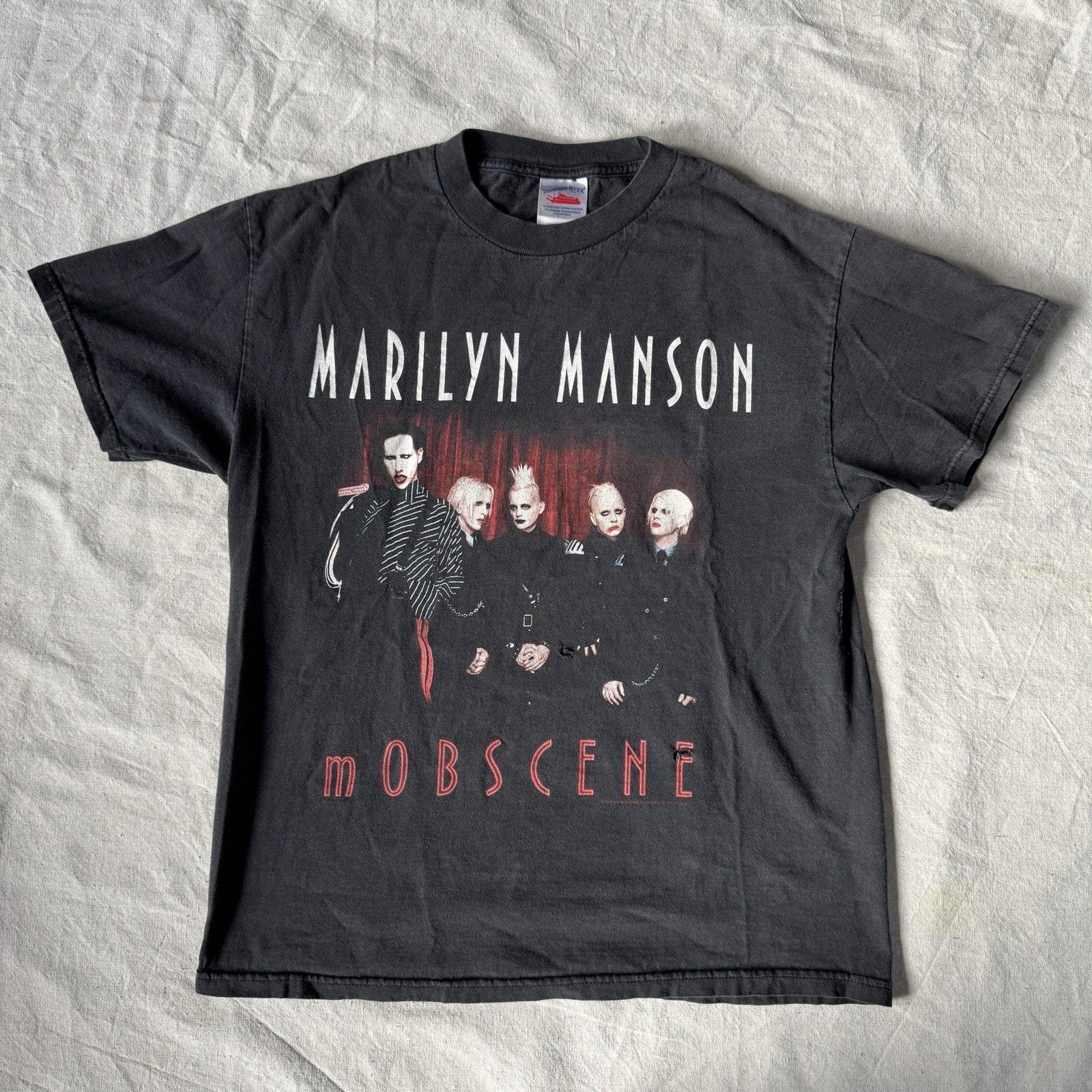 Vintage 2000s Marilyn Manson Mobscene T-shirt Black L Metal Goth