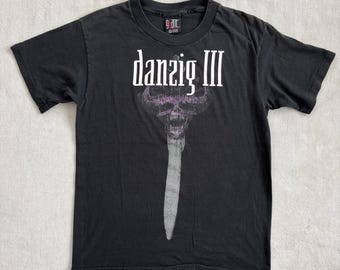 Vintage 90s Danzig III How the Gods Kill T Shirt L Black USA Metal