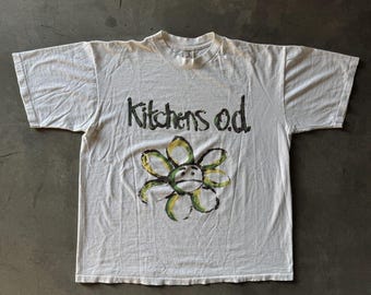 Vintage 90s Kitchens of Distinction English Rock Band T-Shirt XL Shoegaze White