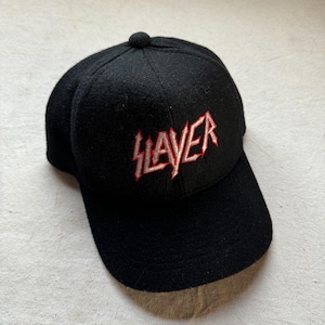 Vintage 90s Slayer Thrash Metal Band Snapback Wool Hat Cap Brockum Black