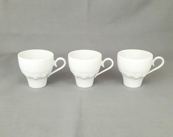 German Vintage White Porcelain Trio, Tirschenreuth 1838 Breakfast
