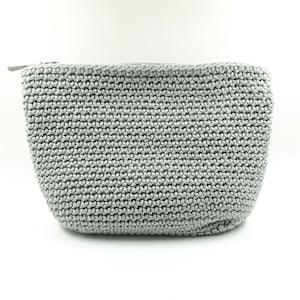Vintage Häkeltasche NOA NOA 1990er Jahre Dänemark Vintage Häkeltasche Grau Häkeltasche Make-up Tasche Geldbörse