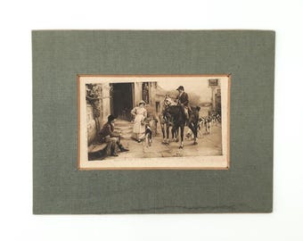 Antica cartolina incorniciata, primi anni del 1900, Francia, cartolina da collezione, vecchia cartolina, cartolina fotografica in bianco e nero
