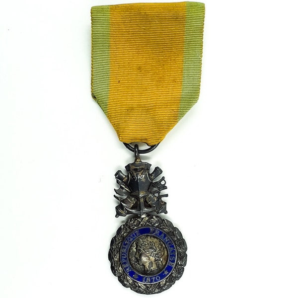 Frankreich WW1 Militärmedaille Valor Disciplin 1870 Militärkampfpreis Gallanterie 3.Republik