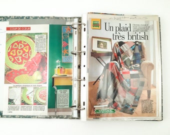 Zestaw wzorów i opisów Vintage Patchwork 1960s France Selection Folder Organizer z wzorami Patchwork Francuskie wzory Vintage
