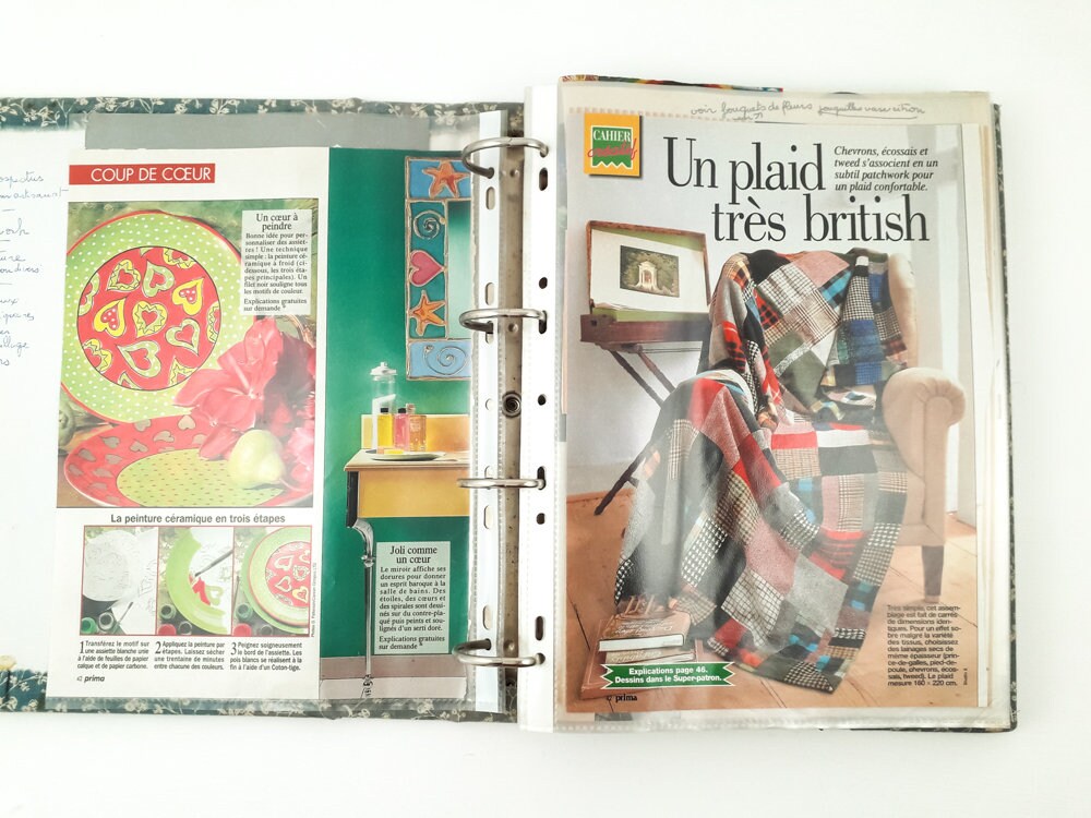 Set of Vintage Patchwork Patterns and Descriptions 1960s France