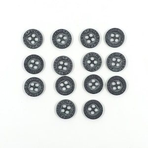 Set of 14 Vintage Metal Buttons 1970s France Vintage Small Metal Buttons French Vintage Buttons Sewing Accessories Vintage Haberdashery
