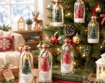 Adorno navideño grabable para árbol de Navidad, recuerdo de cristal con mensaje de voz, regalo de audio personalizado, decoración navideña para la chimenea, regalo personalizado para abuelos
