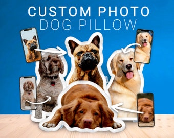 Personalized Dog Shaped Pillow | Custom Dog Photo Pillow | Cutout LifeLike Dog Cushions | Realistic Photo Dog Throw Pillow | Dog Lover Gift