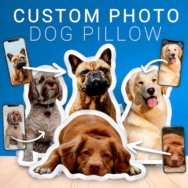 Personalisiertes Kissen in Hundeform | Hunde Foto Kissen | Cutout LifeLike Hundekissen | Realistisches Foto Hund Dekokissen | Hundeliebhaber Geschenk