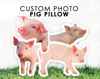 Personalized Pig Photo Pillow | Pork Pillow From Photo | Custom Shaped Piglet Pillow | Piggy Memorial Pillow | Boar Loss Gift Pet Lover Gift