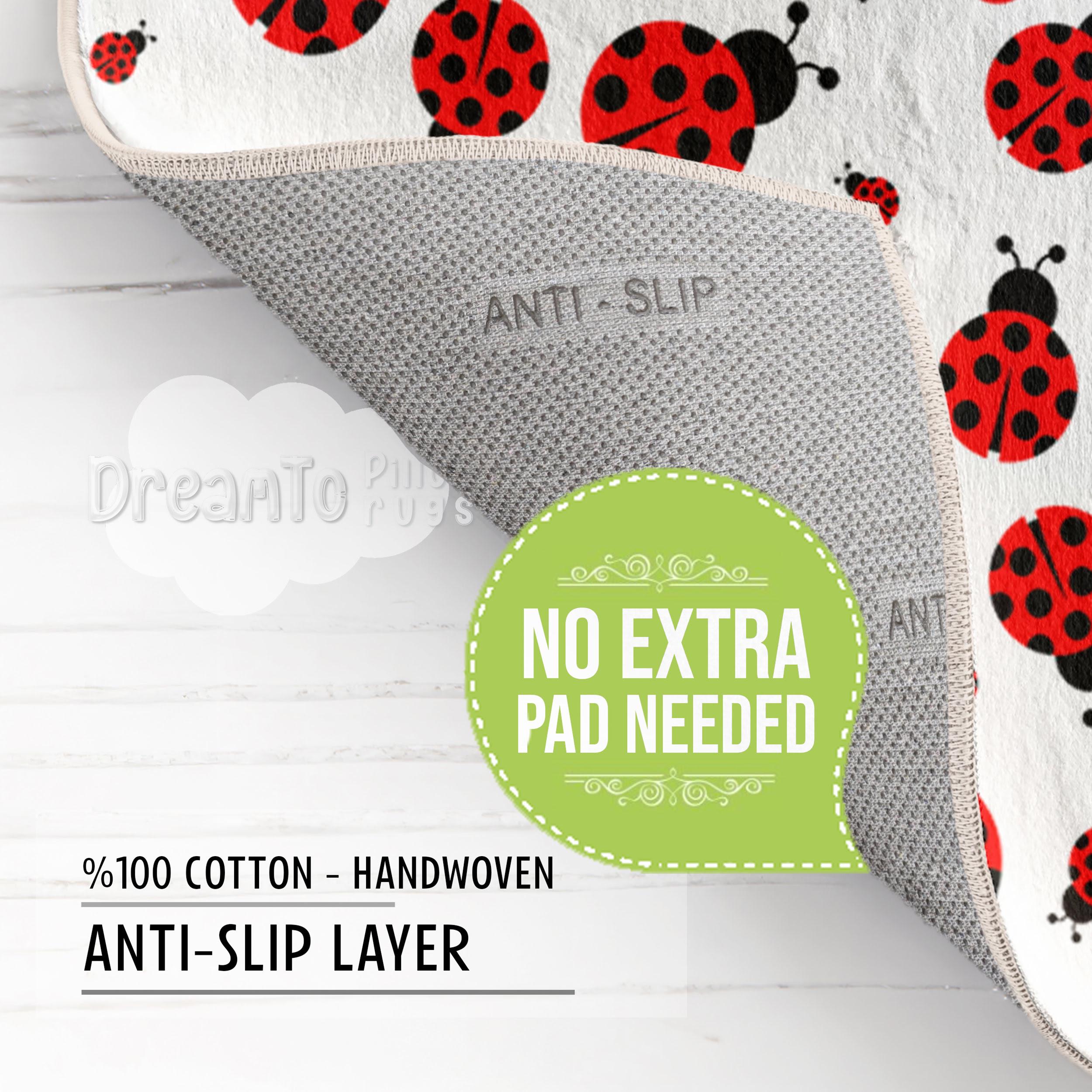 Red Spotted Ladybug Insect White Area Rug-vivid Black Dots Decorative ...