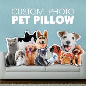 Personalized Pet Pillow - Custom Pet Photo Pillow - Care Package Gift - Animal Comfort Gift - Christmas Gift - Customized Pet Picture Decor
