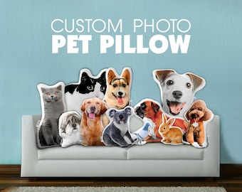 Personalized Pet Pillow - Custom Pet Photo Pillow - Care Package Gift - Animal Comfort Gift - Christmas Gift - Customized Pet Picture Decor