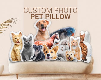 Almohada personalizable en forma de animal/almohada de tiro en forma de mascota/almohada de tiro en forma de animal de gato perro/almohada 3D por foto/almohada de mascota personalizada de foto