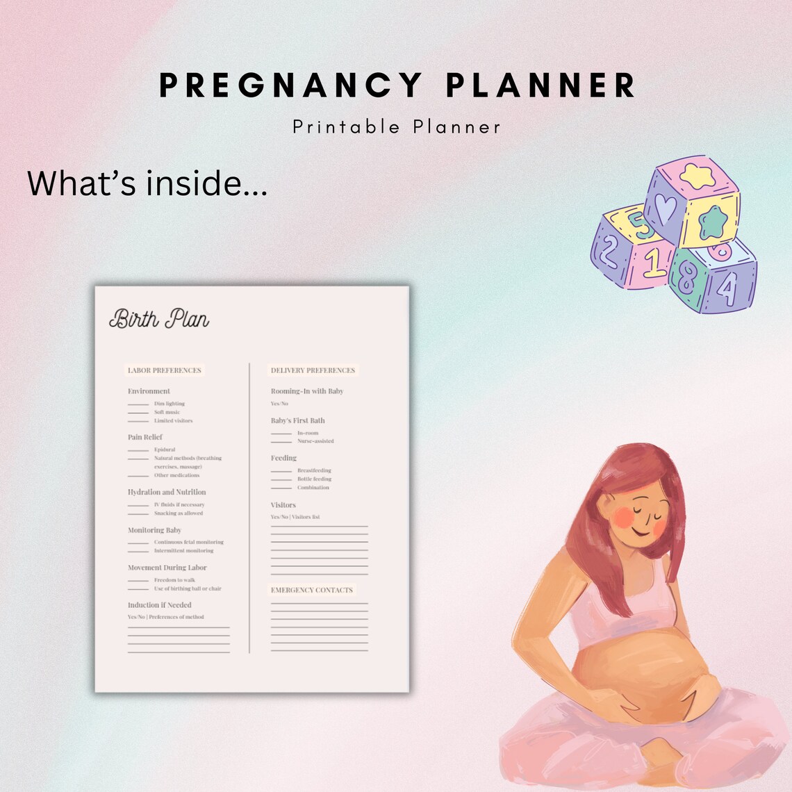 Bloom & Plan: Ultimate Printable Pregnancy Planner | Baby Name Ideas ...