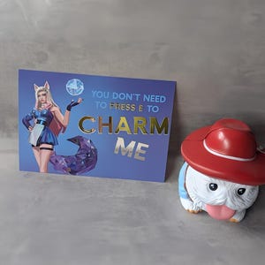 Cartão postal Ahri de League of Legends
