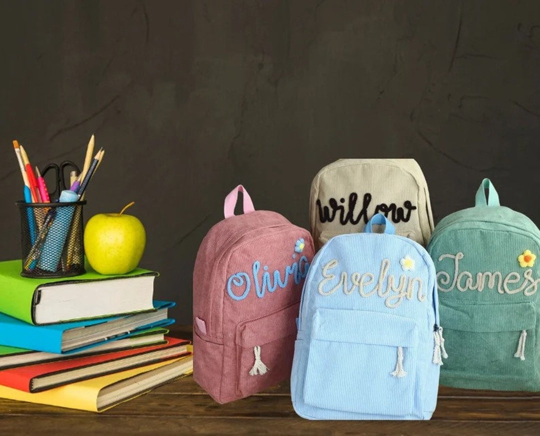 Custom Name Embroidered Kids School Bag, Personalized Back to School ...