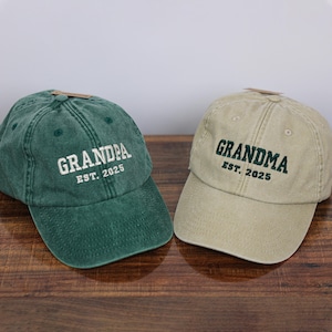 Custom Embroidered Grandma Hat, Personalized Grandpa Baseball Cap, New Grandmother Gifts, Vintage Est Date Hat, Perfect Mother's Day Gifts