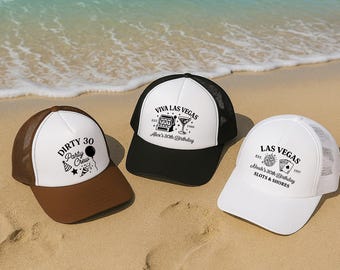 Custom Birthday Hats for Group, Funny Trucker Caps, Dirty 30 Club Bachelorette Birthday Hats, Girls Trip Hats, Group Party Matching Hats