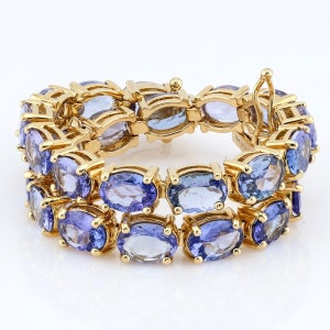 AAAA Tanzanite Tennis Bracelet in Sterling Silver, Dark Blue Tanzanite Bracelet, Tanzanite Line Bracelet, Gemstone Bracelet for Women