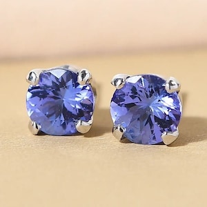AAAA Tanzanite Stud Earring in Sterling Silver, Tanzanite Earring, Tanzanite Jewelry, Gemstone Stud, Gemstone Earring, Gift for Her
