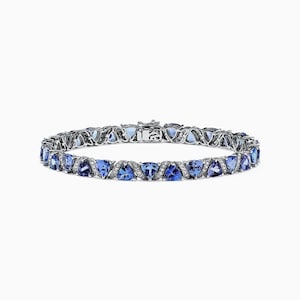 AAAA Premium Tanzanite and Moissanite Bracelet in Sterling Silver, Tanzanite Bracelet, Gemstone Bracelet, Bracelet for Women, Gift for Her