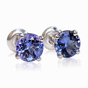 AAAA Tanzanite Stud Earring in Sterling Silver, Tanzanite Earring, Tanzanite Jewelry, Gemstone Stud, Gemstone Earring, Gift for Her