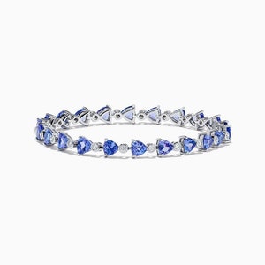 AAAA Premium Tanzanite and Moissanite Bracelet in Sterling Silver, Tanzanite Bracelet, Gemstone Bracelet, Bracelet for Women, Gift for Her