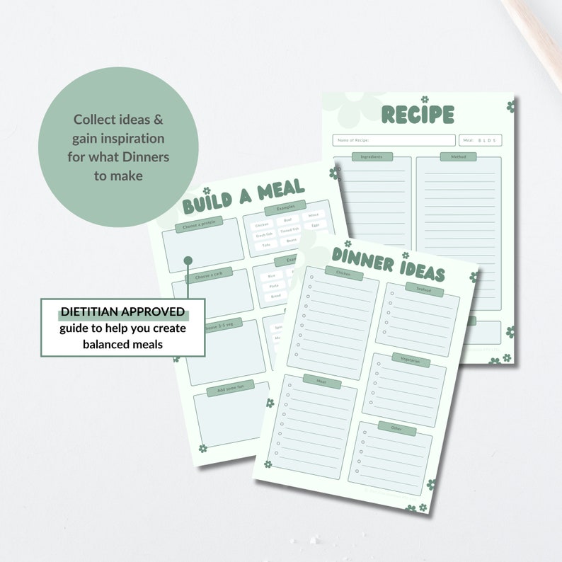 Printable Weekly Meal Planner Bundle | Digital Dinner Organiser ...