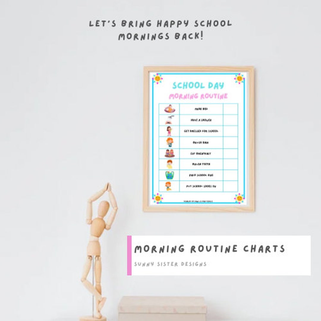 Kids School Day Morning Routine A3 Chart Daily Schedule for - Etsy