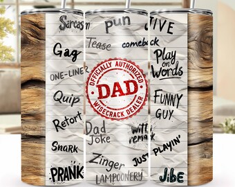 Funny Dad Joke - 20 oz Seamless Tumbler Wrap PNG, Pun Lover Father's Day Gift, Digital Download