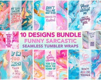 10 Wraps Engraçados e Sarcásticos para Copos - Preço Especial, Wrap para Copos de Sublimação Sem Costura de 20 oz, Humor Sarcástico, Citações Engraçadas PNG para Download