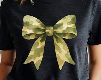 Lazo de camuflaje PNG para camisetas - Descarga digital PNG, archivo de lazo para camiseta, lazo militar coqueto PNG, diseño de sublimación de cinta de camuflaje