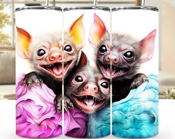 Envoltorio para vaso de Silly Bat Babies: Diseño de sublimación de 20 oz (descarga digital)