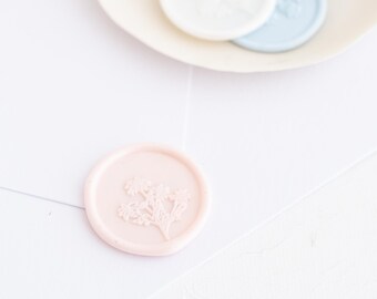 Floral Self Adhesive Wax Seal, Delicate Flower Wax Seal Sticker, Wedding Wax Seal, Invitation Wax Seal, Gold Wax Seal