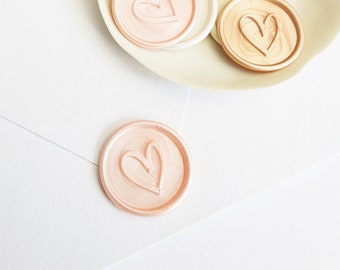 Heart Wax Seals, Heart Self Adhesive Wax Seals, Vellum Jacket Seals, Wedding Invitation Seals, Love Wax Seal, Premade Wax Seal Stickers