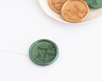 Mountain Wax Seal, Mountain Range Wax Seal Sticker, Self Adhesive Wax Seal, Nature Wax Seal, Wedding Invitation Seal, Premade Wax Seal