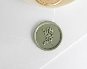 Eucalyptus Wax Seal, Leaves Self Adhesive Wax Seal, Botanical Wax Seal Sticker, Olive Branch Wax Seal, Premade Wax Seal