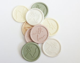 With Love Wax Seals, Self Adhesive Wax Seal, Wedding Wax Seal Stickers, With Love Wax Stickers, DIY Wax Seal Stickers, Premade Wax Seal