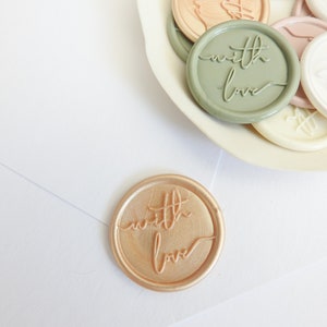 With Love Wax Seals, Self Adhesive Wax Seal, Wedding Wax Seal Stickers, With Love Wax Stickers, DIY Wax Seal Stickers, Premade Wax Seal image 5