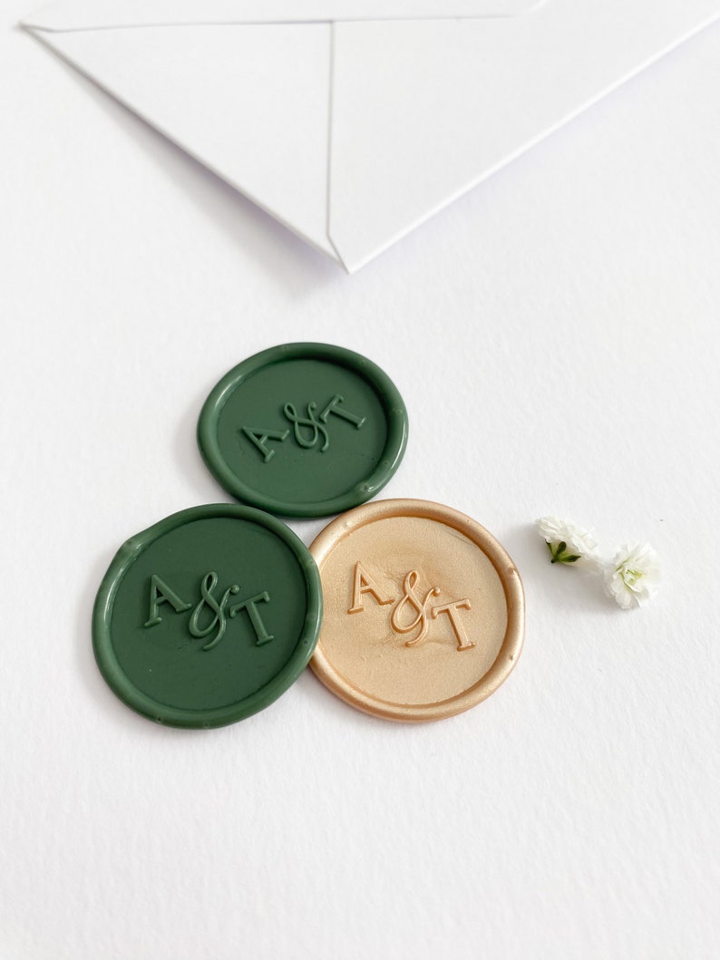 Custom Self Adhesive Wax Seal, Self Adhesive Wax Seals, Personalised Wedding Wax Seal Stickers, Wedding Wax Seal, Initials Wax Seal image 4