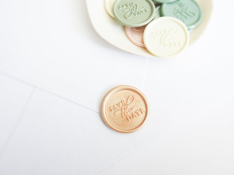 Save the Date Self Adhesive Wax Seal, Self Adhesive Wax Seals, Wedding Invitation Seals, Save The Date Card Wax Seal, Self Adhesive Wax Seal image 1